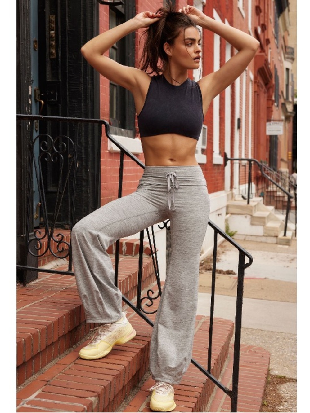 FP Movement by Free People Gray Drawstring Wide-Leg Sweatpants